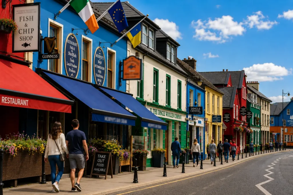 Bunte Häuser in Dingle in Irland
