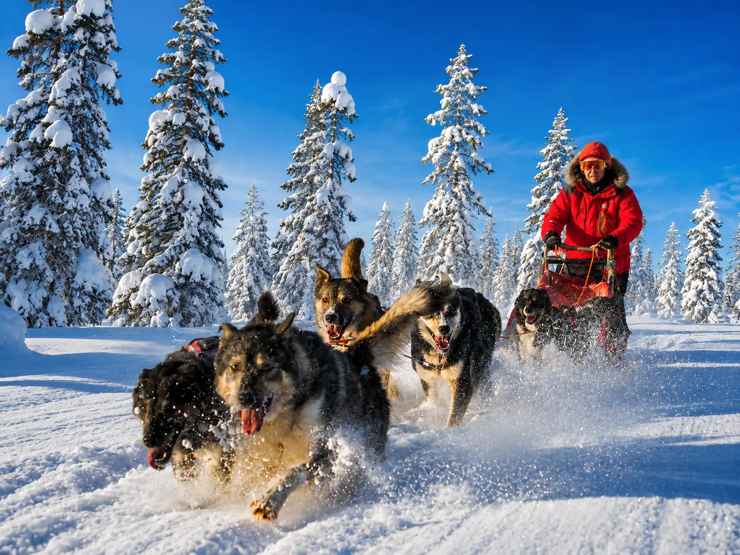 Eine Tour mit Huskies durch Finnland im Winter