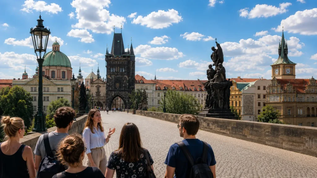 Blick auf die Karlsbrücke in Prag
