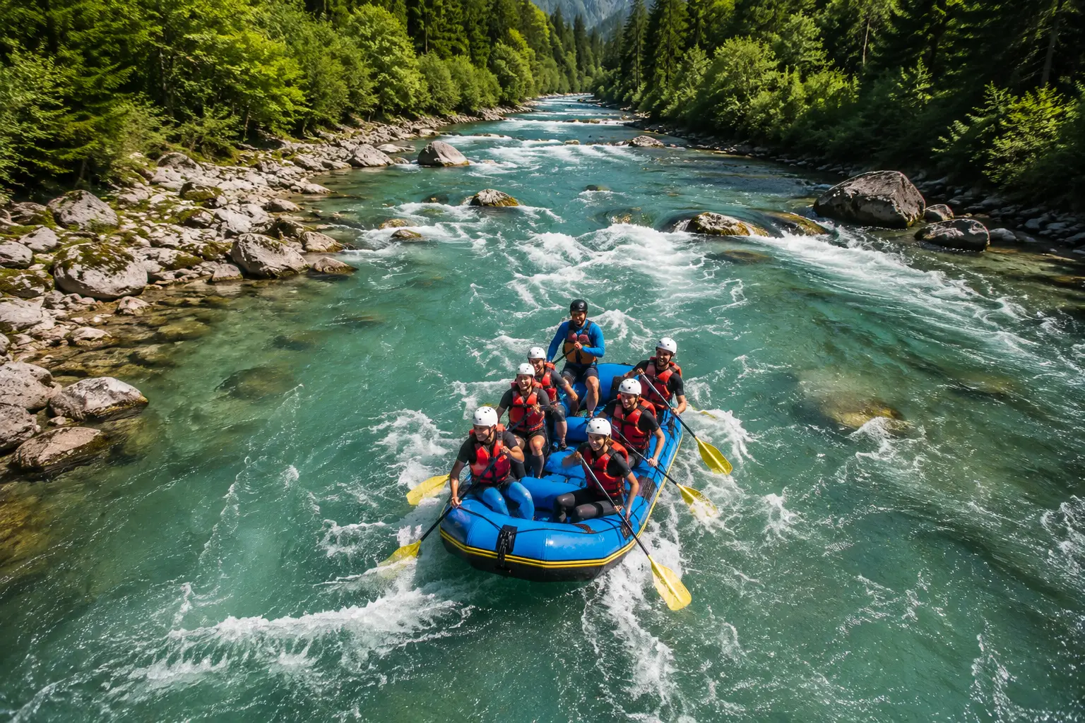 Rafting auf der Soča in Slowenien