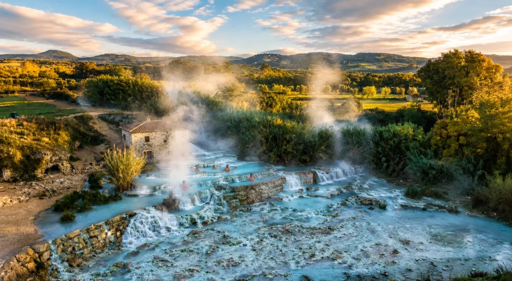 Thermalquellen von Saturnia in der Toskana