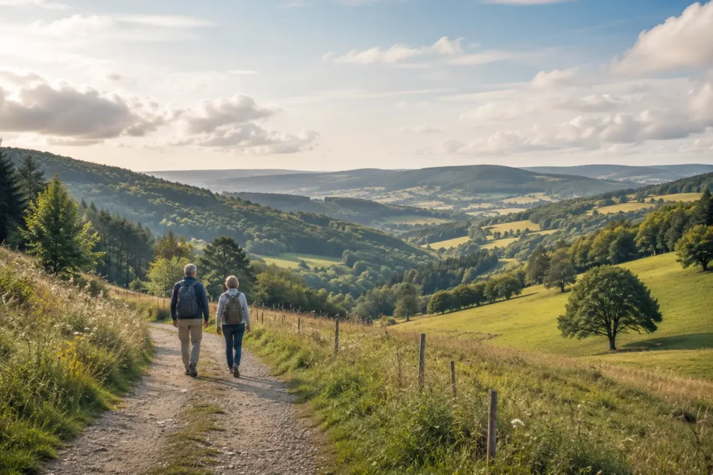 Paar auf einem Wanderweg in der Natur