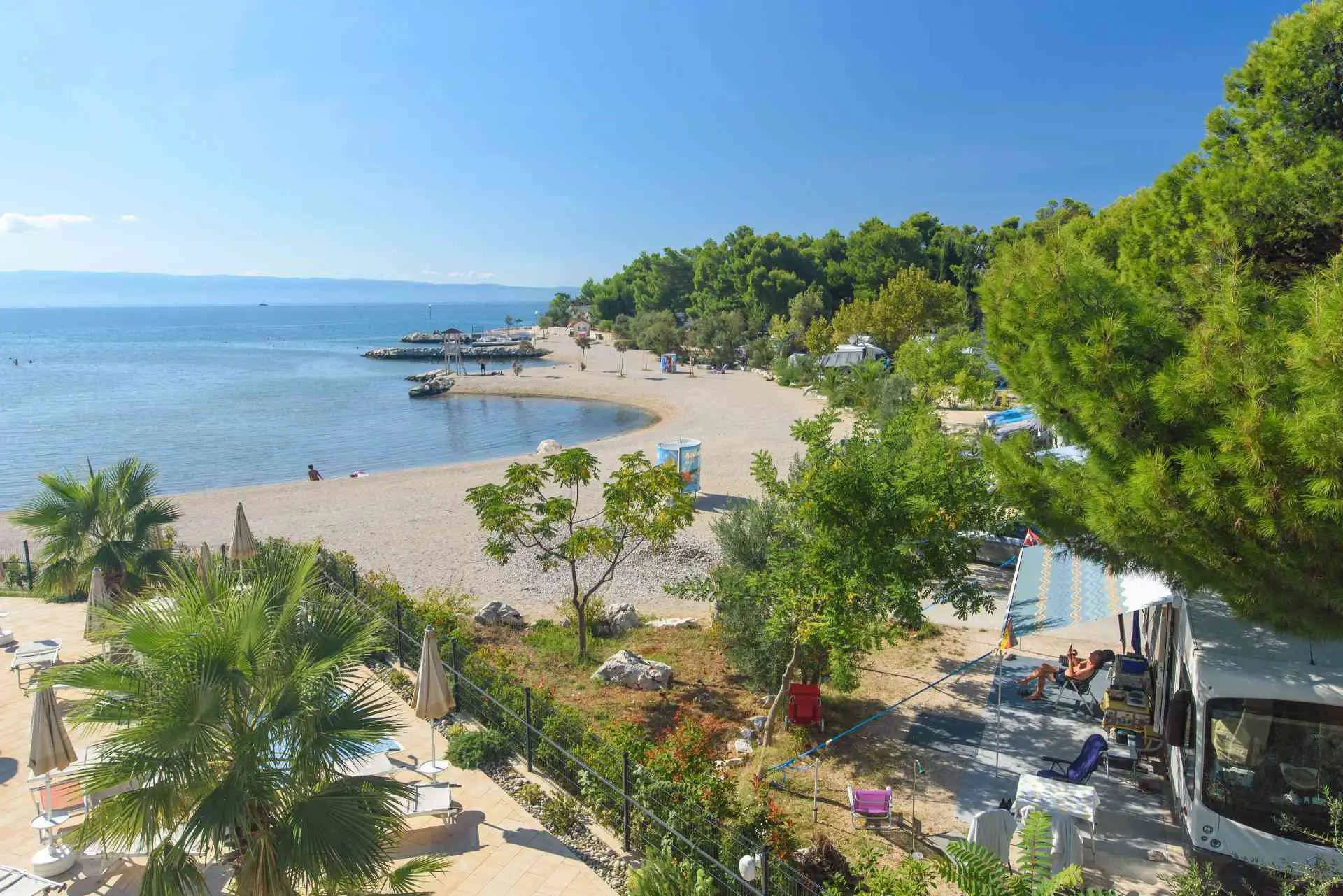 Campingplatz an der Küste in Kroatien